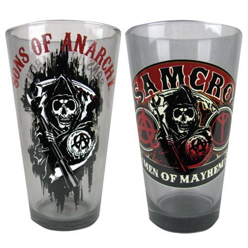 Sons of Anarchy Logo and SAMCRO Pint Glass 2-Pack